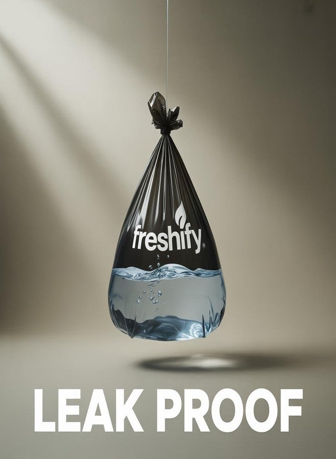 Freshify Premium Garbage Bags | 45 Pcs | Large - 24 X 32| 15 Bags *3 Rolls | Strong & Leak Proof Dustbin Bag | Black | Perfect for Home And Office Use| Wet And Dry Both - Image 3